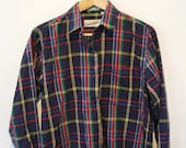 vintage dian von furstenberg plaid button up shirt