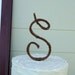 Rustic Cake Topper 5" Script Initial - Any Letter