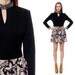 70s Hippie Dress Black PAISLEY Print Mini Choker Keyhole Neck 60s Mod 1970s Vintage Boho Long Sleeve High Waisted MiniDress Medium Large