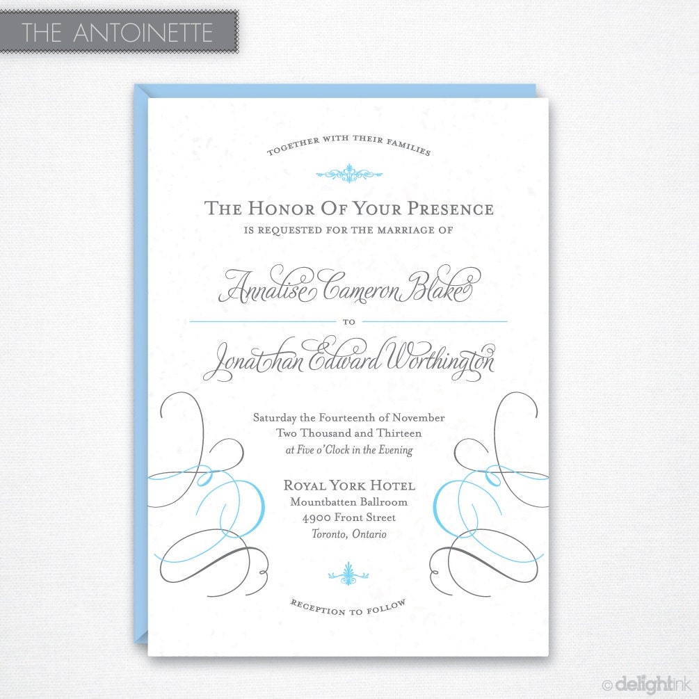 Antoinette Wedding Invitation (Printable)
