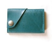 Leather Wallet "the Dave" in Teal Blue