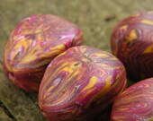 ONLY ONES Chunky Scarab bead in red sunset (ready to ship)