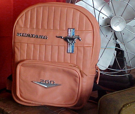 PINK Mustang Backpack - Leather With Chrome Emblems