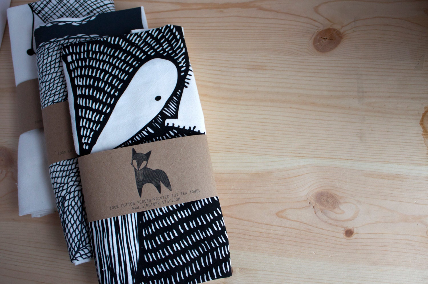 Fox Tea Towel, Printed with Eco Friendly Inks