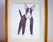 English Bull Terrier Illustration - FREE US SHIPPING
