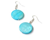 Sky Blue Beaded Earrings, Turquoise Jewelry, Beaded Jewelry, Handcrafted Earrings