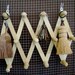 Vintage Peg Rack, Wide Size EXTRA PEG, Accordion Wall Hanger, Light Natural Wood, Cottage Style Organizer Wall Hanger
