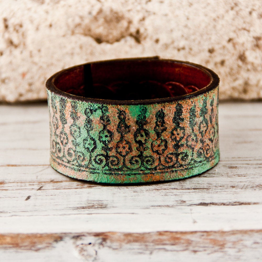 Garden Pastel Jewelry Bracelet Cuff Spring Fashion OOAK - Festival