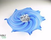 Morning Glory Blown Glass Wall Art Blue Wall Decor Wall Hanging Glass Sculpture