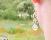 Chandelier Earrings Sterling Silver Eco Friendly Recycled Glass Bead Triple Eclipse Drop
