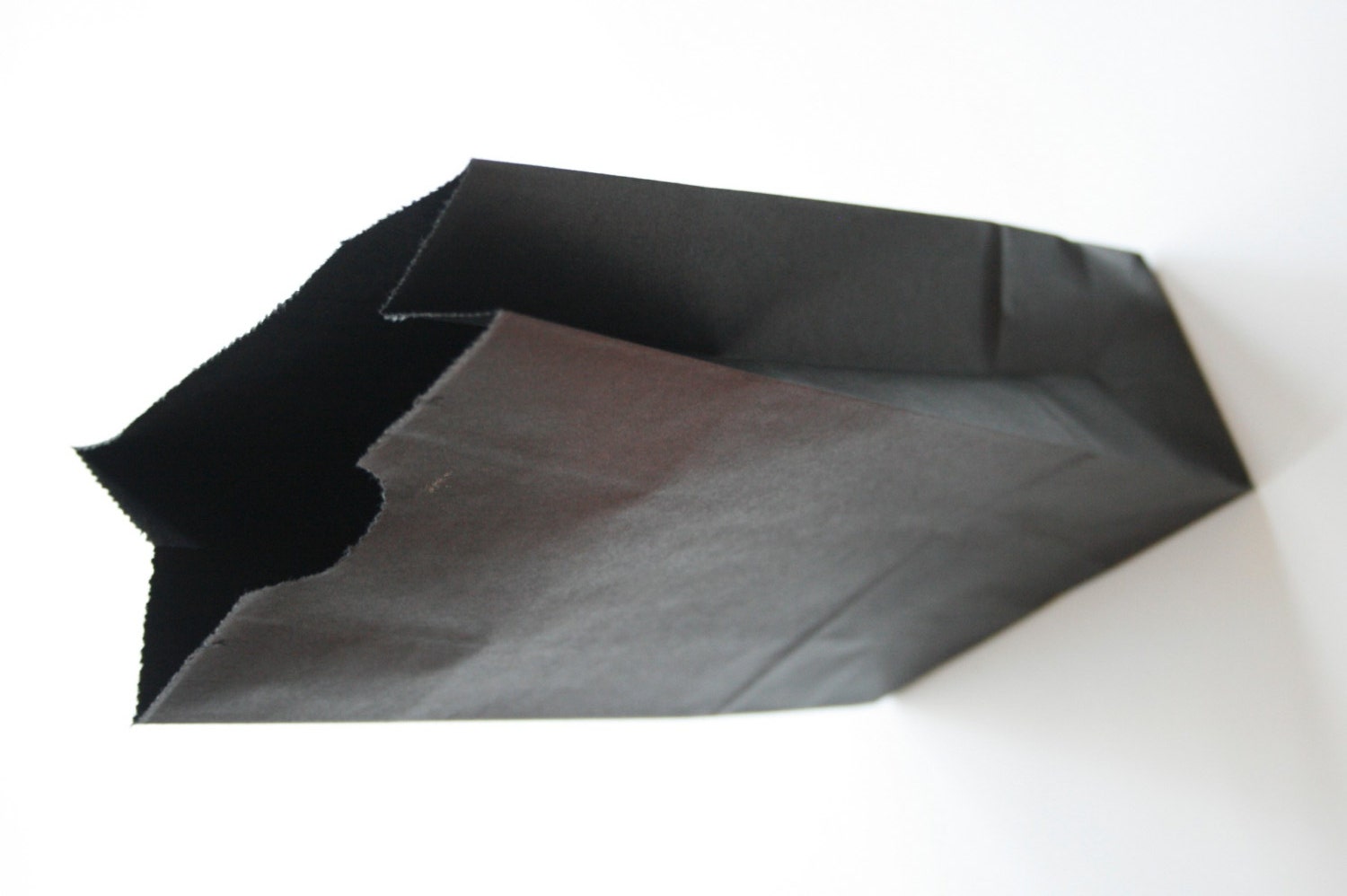 Set of 25 - Solid Black Flat Bottom Paper Merchandise or Lunch Bags - 4.25 x 2.375 x 8.18 Inches - Gifts, Packaging, Retail