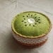 Embroidered Kiwi Fruit Felt Pincushion