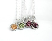 Gemstone  Pendant  Simple Necklace,  Dreamcatcher - Full of Wishes - Birthstone necklace Graduation Gift