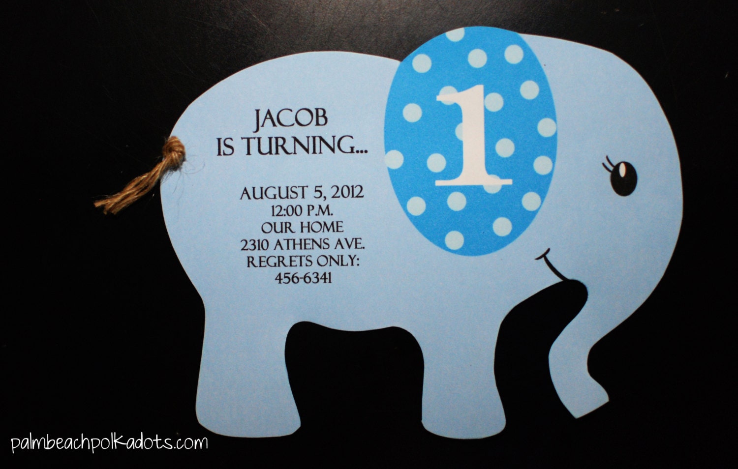 Elephant Birthday Invitations or Elephant Baby Shower Invitation