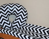 Chevron Changing Pad Cover and Monogrammed Chevron and Minky Dot Boppy Cover with Zipper Closure Set - You Pick the Color