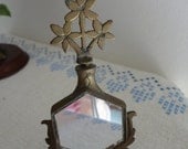 Vintage Brass Perfume Bottle With Mirror