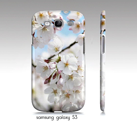 Samsung galaxy S3, iphone 4,4s, 5 case-"white apple blossoms" aqua sky, flowers, floral photography