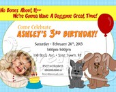 Custom Photo Puppy Dog Birthday Party Invitation