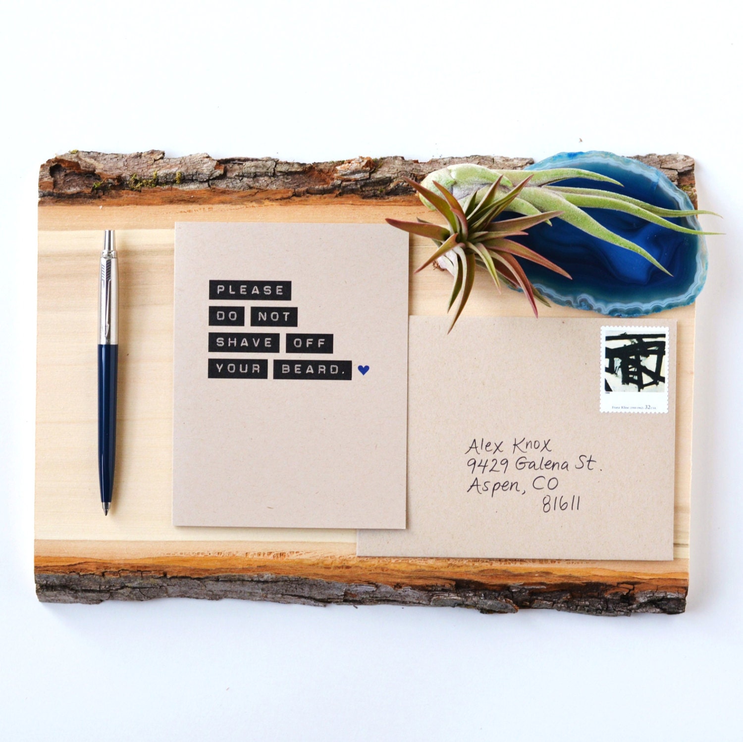 Beard Card - Please Do Not Shave Off Your Beard. - Recycled Blank Greeting Card