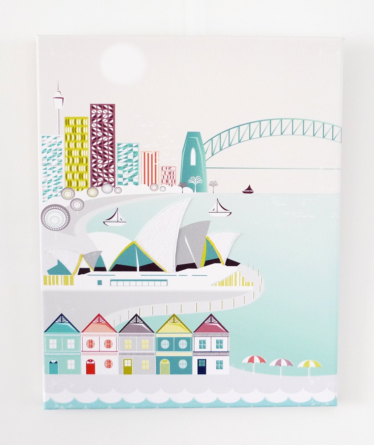 Sydney Harbour - Textiles Canvas Print