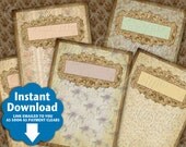 Shabby Florals / Wallpaper / Pastel - Gift Tags / Jewelry Tags Instant Download and Print Digital Sheet
