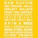 Superheros- typography bus scroll poster
