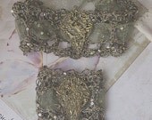 Sparkling Celery Colored Choker and Bracelet Set with Sequined Yarn Handmade on Etsy