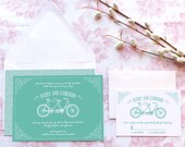Bicycle Built for Two Vintage Inspired Wedding Invitations - Deposit