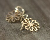 Dangle Earrings, Golden Daisies