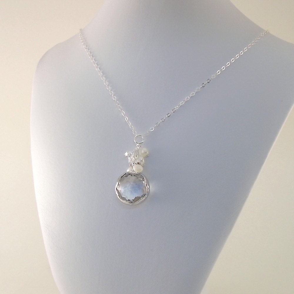 Crystal Sterling Necklace Freshwater Pearl Swarovski