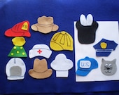 Community Helpers Hats Flannel Board Felt Story Set