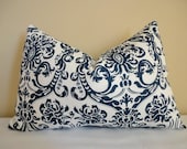 SINGLE LUMBAR 12 X 18 Pillow Cover // Abigail Navy