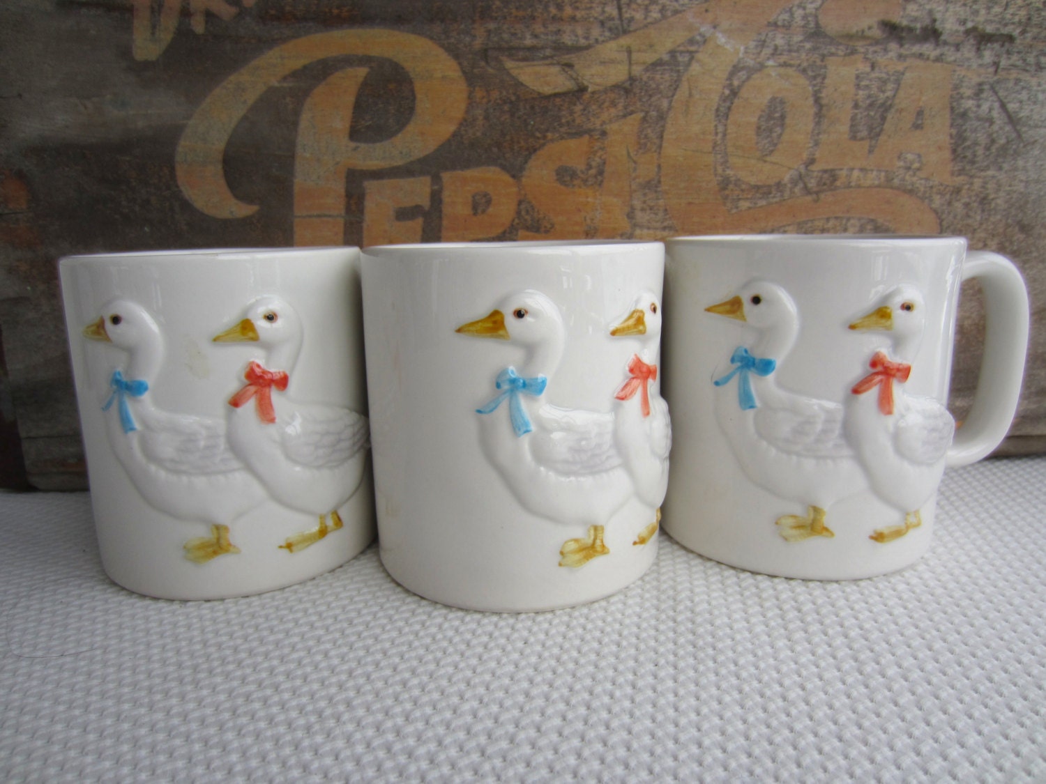Vintage White Goose Otagiri Mugs Made in Japan