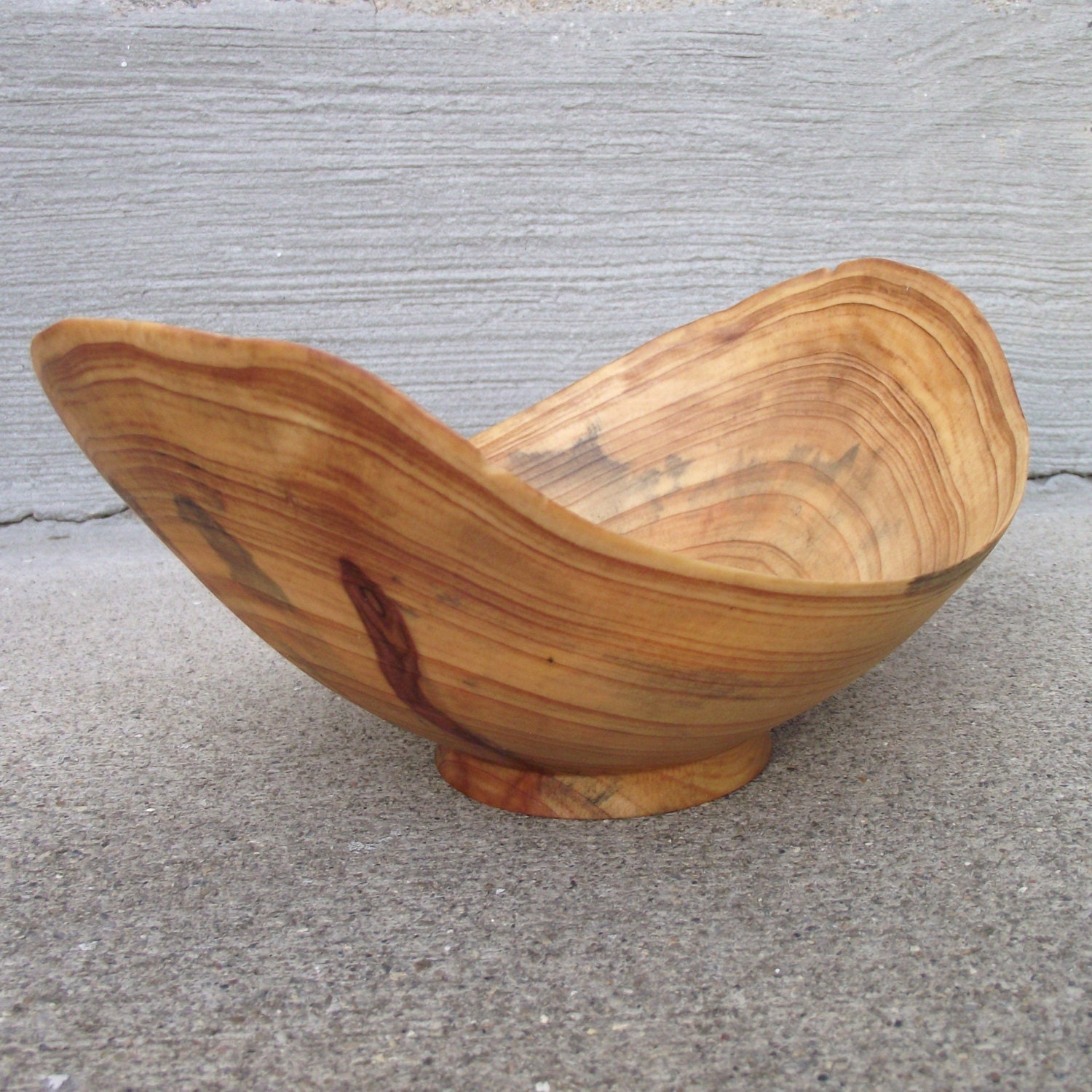 Cypress Wood Turned Bowl with Natural Edge by sunsetturnings
