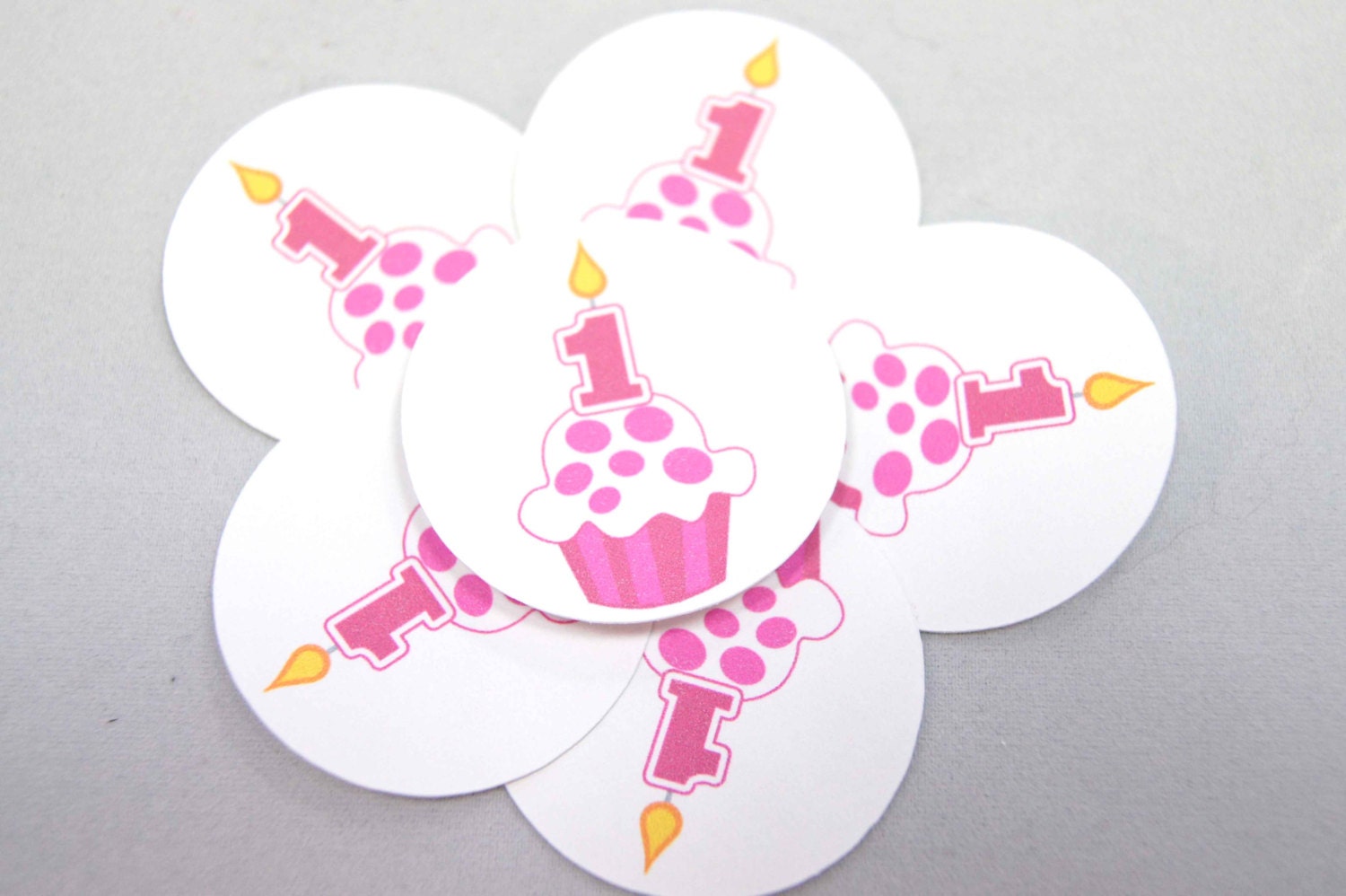 1st Birthday Cupcake Sticker Envelope Seals SES196