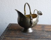 Brass coal bucket vintage planter
