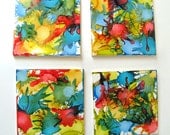 Tile Coaster Set - Watercolor Coasters - Tidepool Coasters