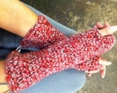 Red & Taupe Armwarmers (Armmitts)