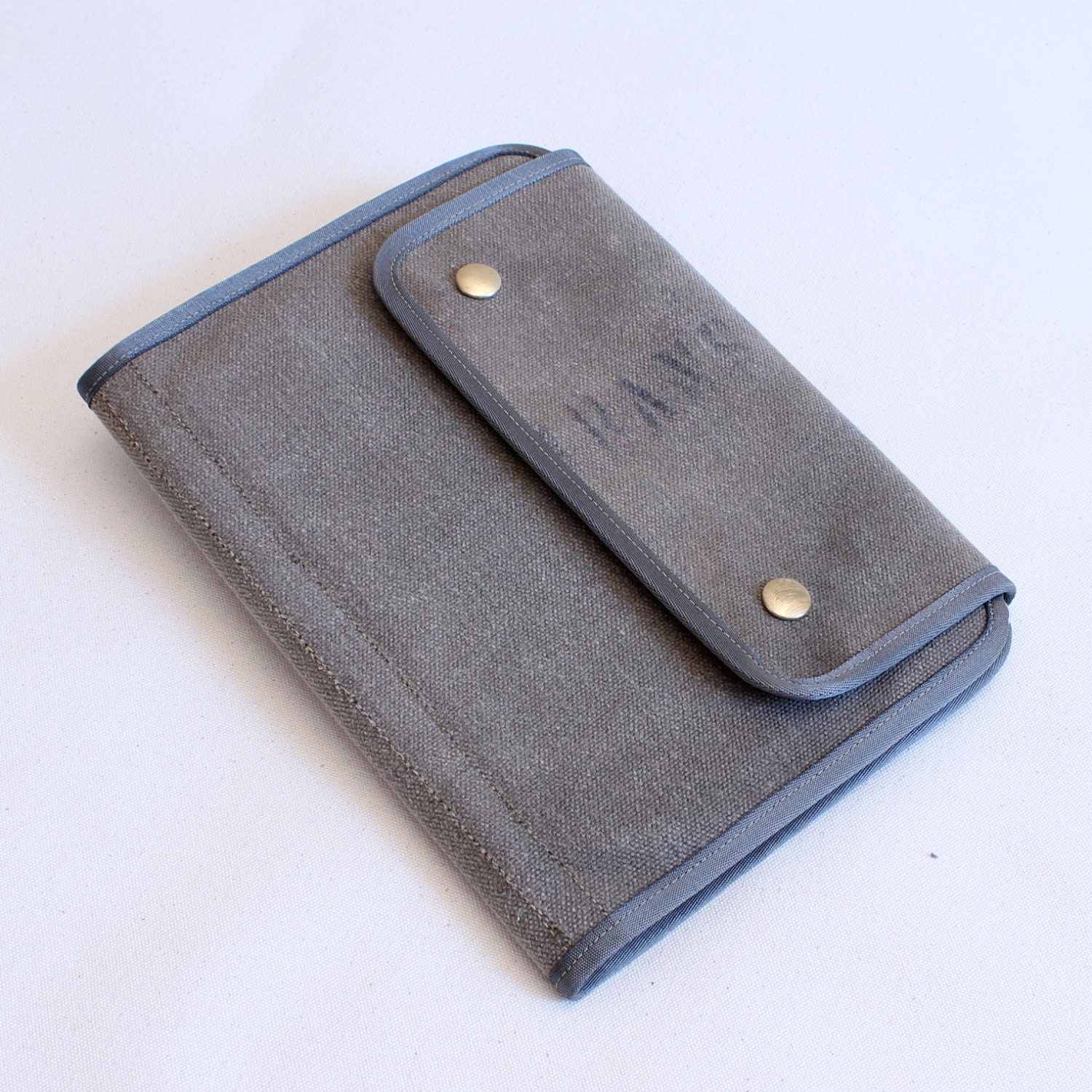 Vintage Military Canvas iPad case - 2 ways to stand up
