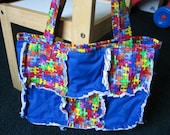 Autism Awareness Rag Purse