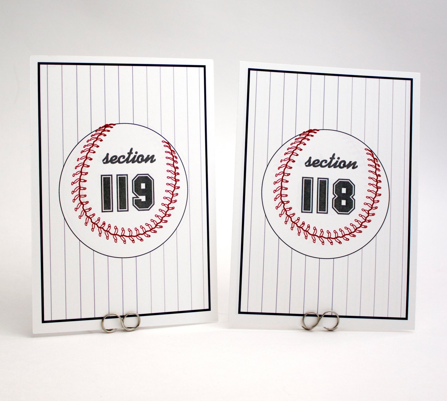 Baseball Table Number Cards - Sports Theme Weddings