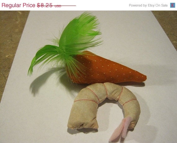 Toy of the Month Discount Shrimp and Carrot Cat Toy - Cat Toys Filled with Organic Catnip - CS