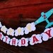 Airplane in the Clouds Party Banner in red blue yellow & white or colors of your choice 16 pennants