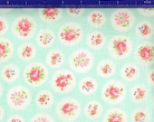 Japanese, ATSUKO MATSUYAMA, 30's Collection, Floral Scallop Doilies in Mint/Aqua, 1/2 Yard