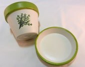 Herb Garden Handpainted Terra Cotta Pot Planter