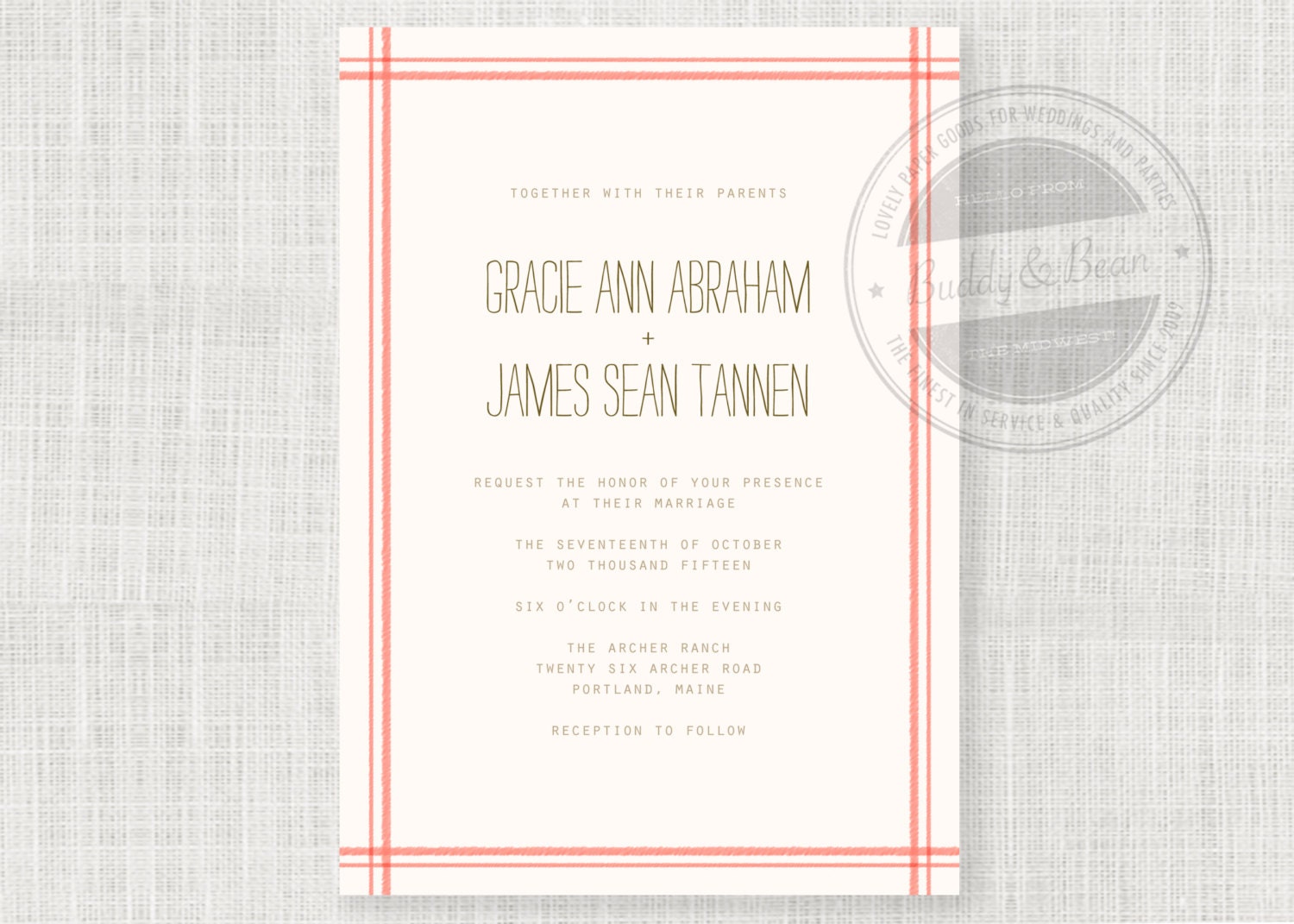 Linen. printable invitation