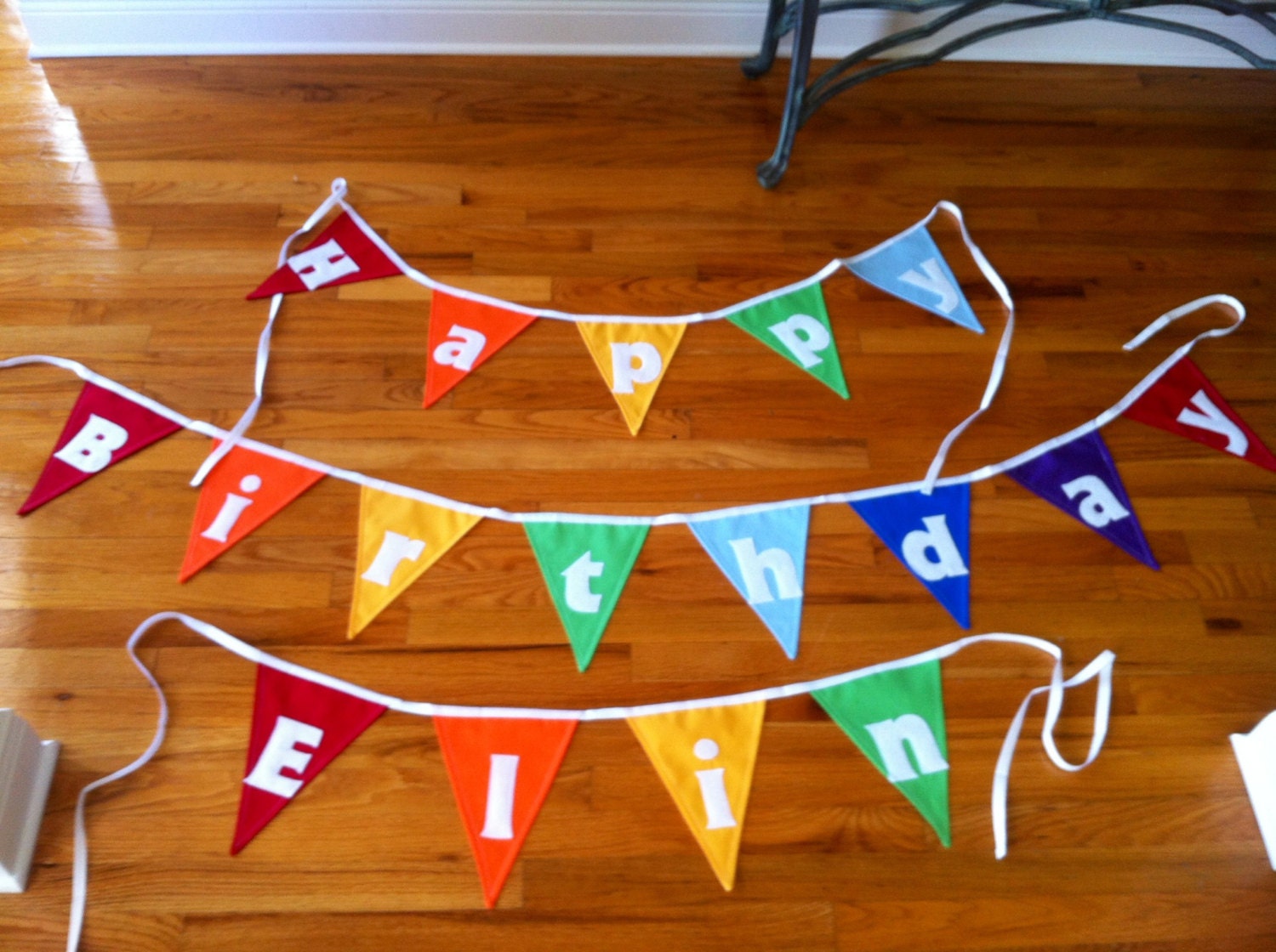 Personalized Happy Birthday Buntings/Banners in Rainbow Colors
