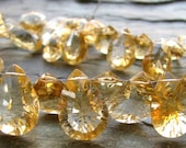 INSANELY Luxe Citrine Concave Princess Cut Pears, 37 GORGEOUS Briolettes, 200 carats (12k42)