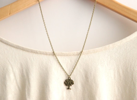 Tree Charm Pendant Necklace // Bridesmaid Gifts // Maid of Honor Gifts // Vintage Wedding