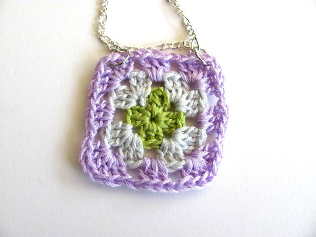 Granny Square Crochet Necklace